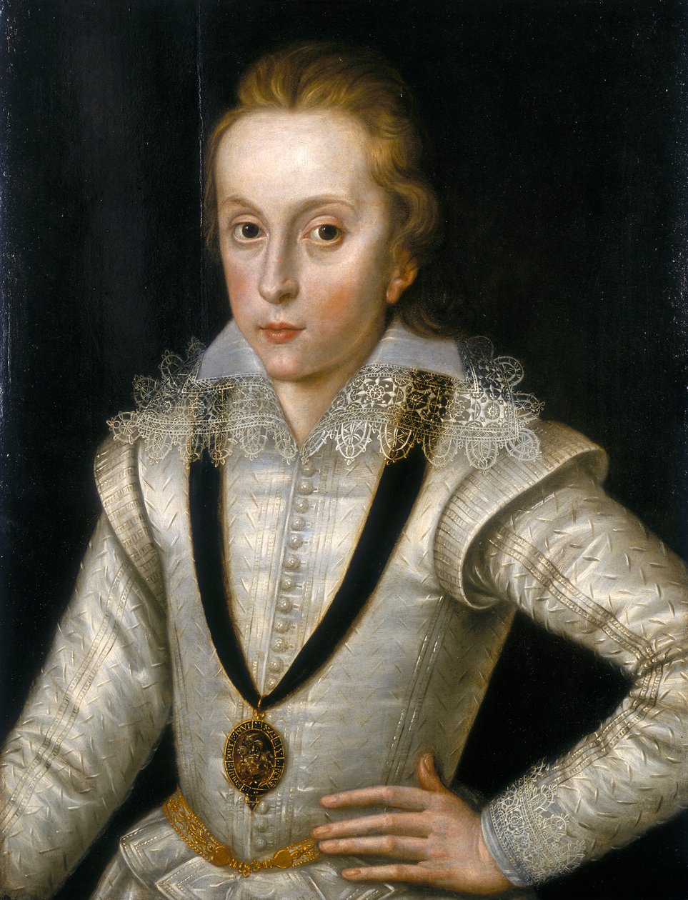 "Muotokuva Henry Frederickistä, Walesin prinssi 1594-1612", c1604 tekijältä Robert Peake I
