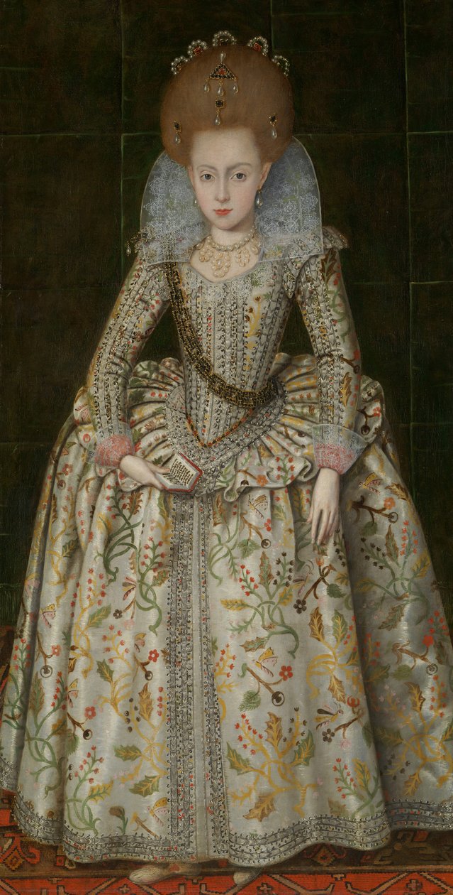 Prinsessa Elizabeth 1596-1662, myöhemmin Böömin kuningatar, n. 1606. tekijältä Robert Peake I