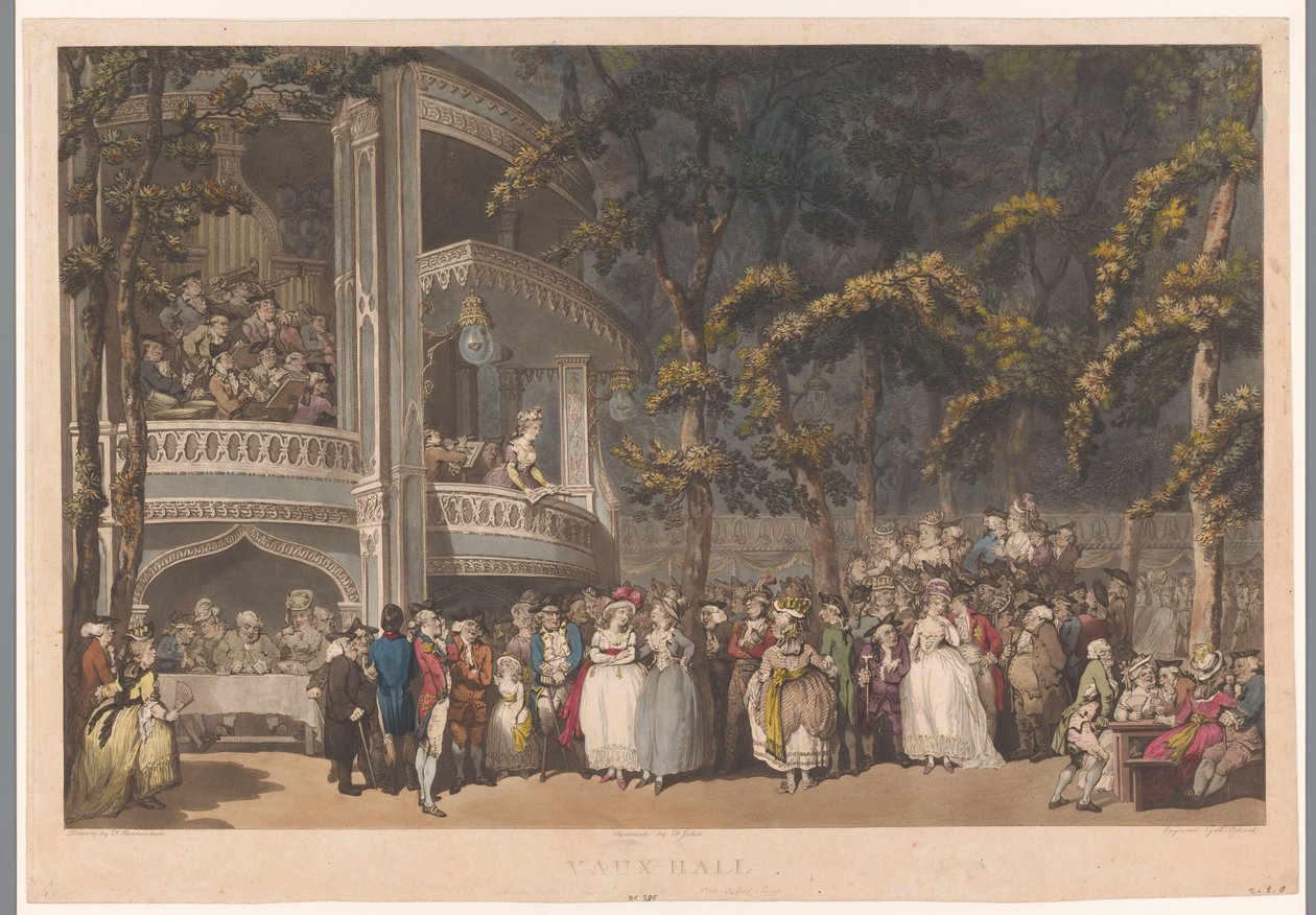 Vauxhall Gardens Lontoossa Vauxhall (otsikko esineessä) tekijältä Robert Pollard (I)