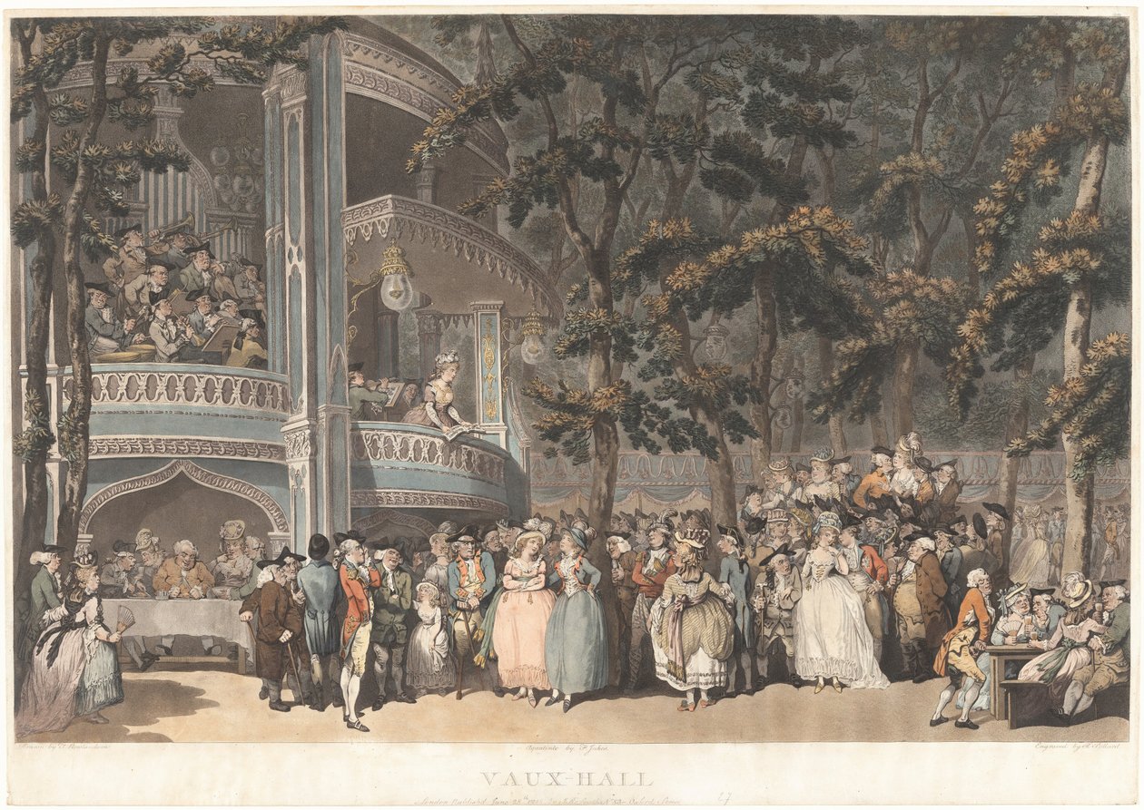 Vauxhall Gardens tekijältä Robert Pollard and Francis Jukes after Thomas Rowlandson, published by John Raphael Smith