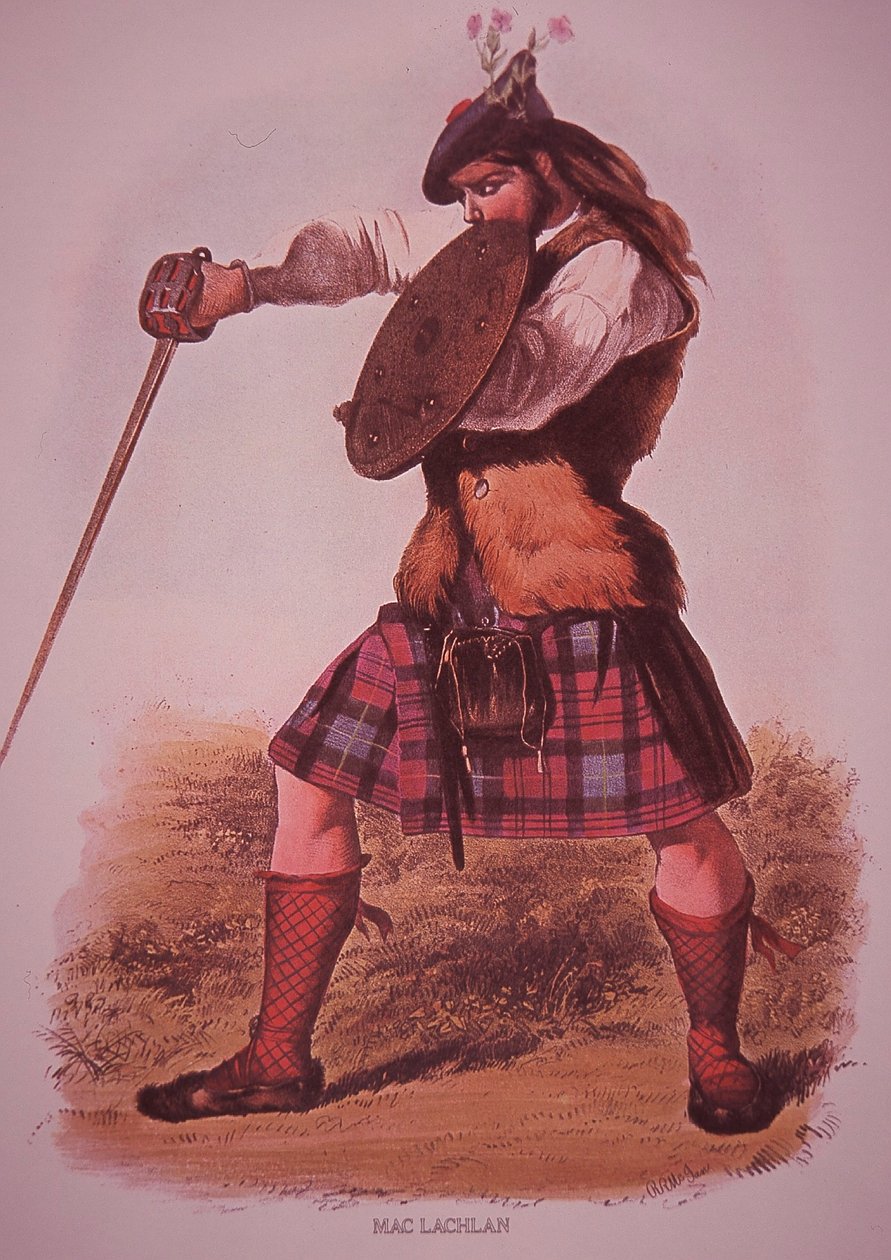 Klaanin soturi MacLachlan, kaiverrus L. Dickinson tekijältä Robert Ronald (after) McIan
