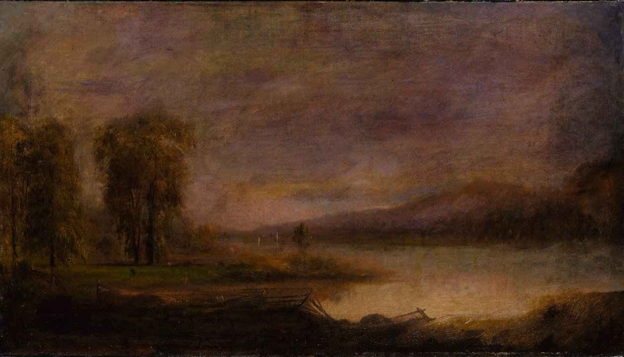 Maisema järven kanssa tekijältä Robert S. Duncanson