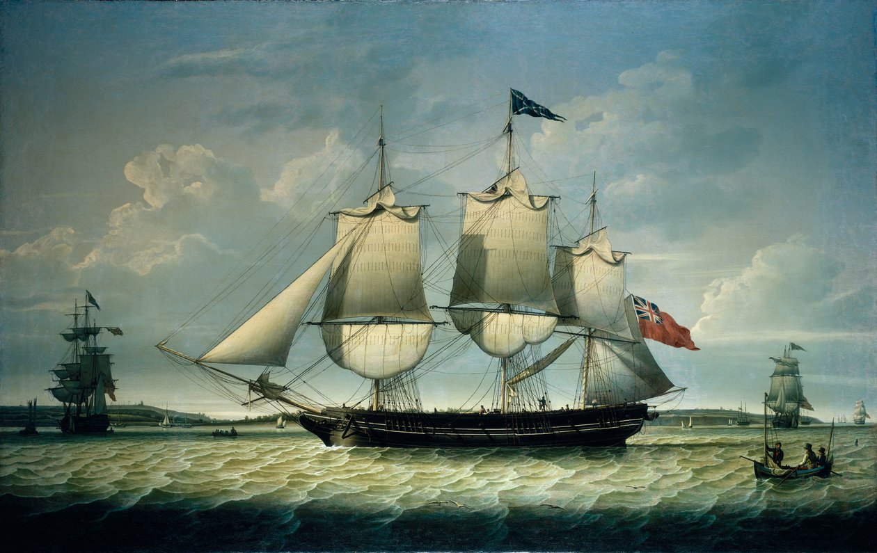 Ann" Birkenheadin edustalla, noin 1810 (öljy kankaalle). tekijältä Robert Salmon