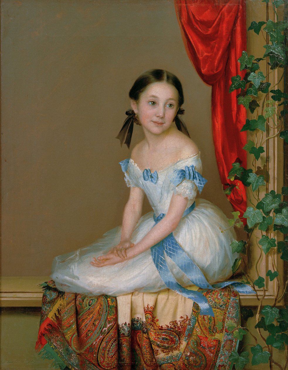 Tyttö kashmirhuivilla Muotokuva prinsessa Abamelek-Lazarevasta, vuoden 1839 jälkeen tekijältä Robert Schwede