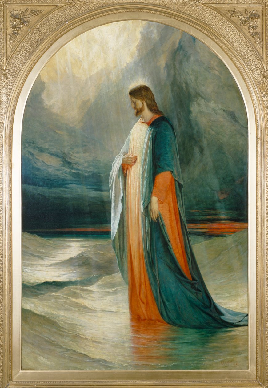 Jeesus meni heidän luokseen kävellen merellä, 1800-luvulla tekijältä Robert Scott Lauder