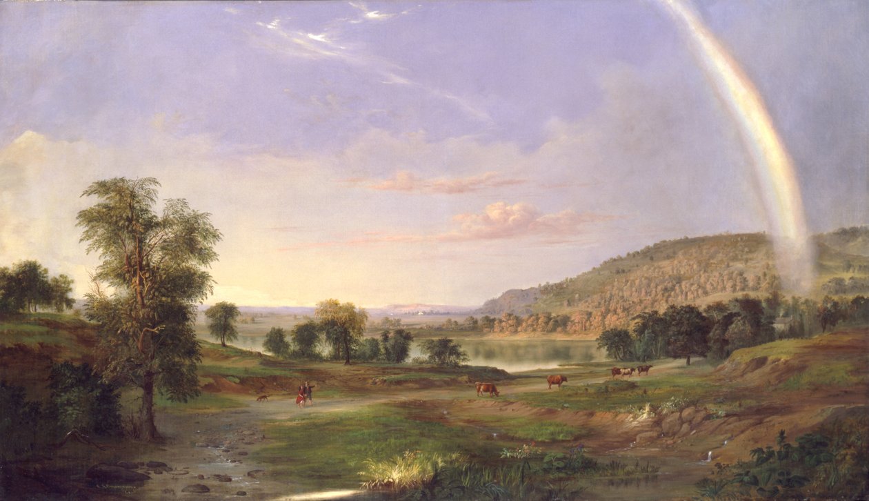 Maisema sateenkaaren kanssa, 1859. tekijältä Robert Seldon Duncanson