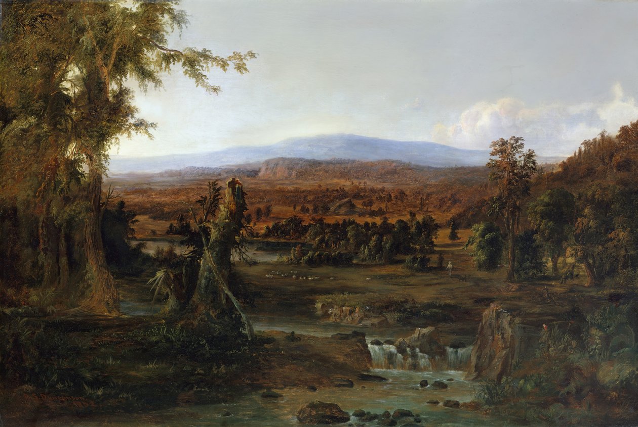 Maisema paimenen kanssa, 1852. tekijältä Robert Seldon Duncanson