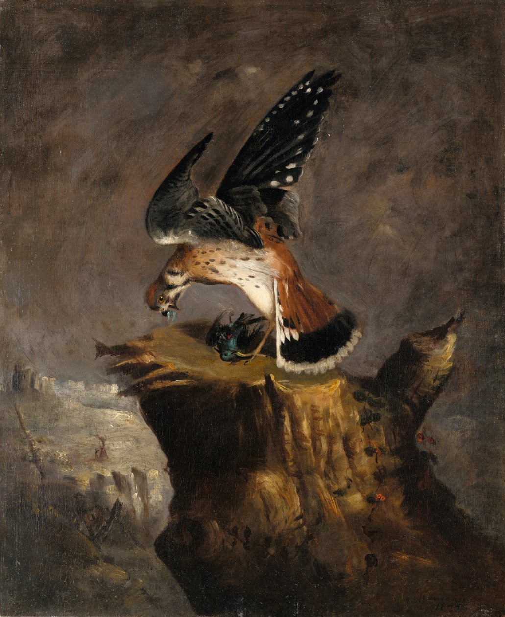Korppikotka ja sen saalis, 1844. tekijältä Robert Seldon Duncanson