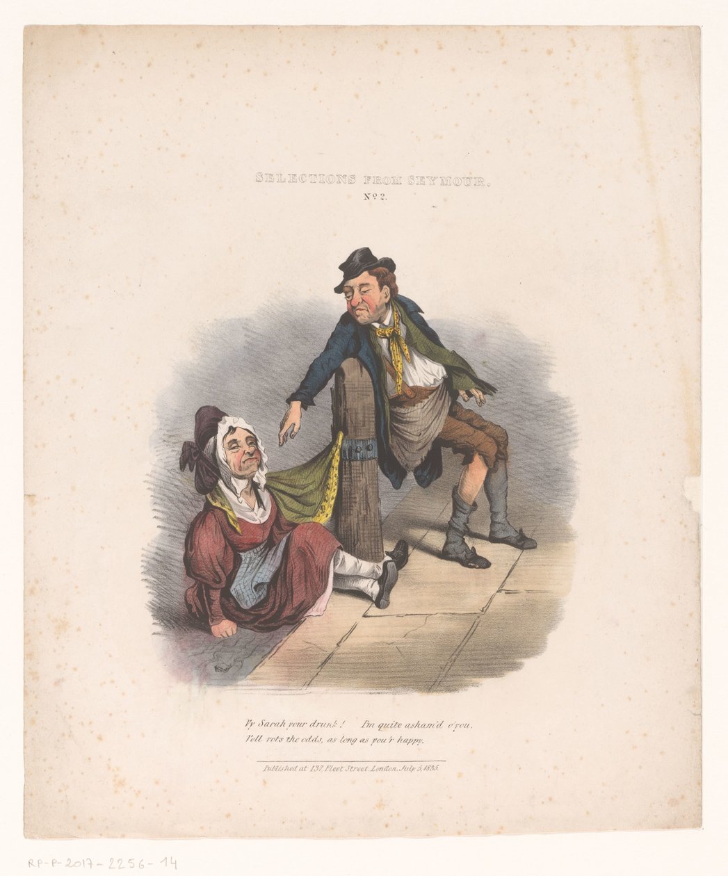 Sarjakuva humalassa miehen ja naisen kanssa Valikoima Seymourilta. ei. 2 (otsikko objektissa) tekijältä Robert Seymour (attributed to)