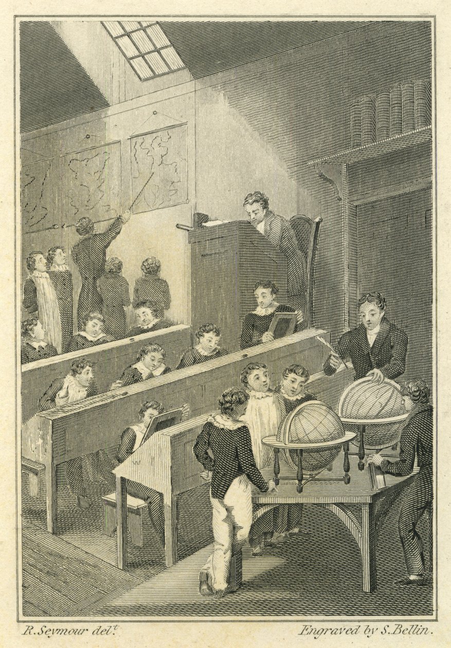 Nicholas Nickleby: Samuel Bellinin (1799-1893) kaiverruttama Dotheboys Hall. tekijältä Robert Seymour