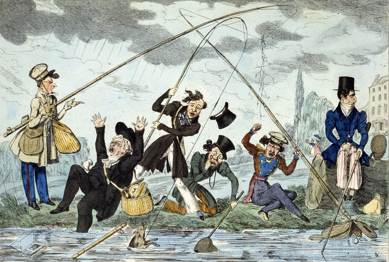 Waltonising or Green-land Fisherman, n.1830 (värikaiverrus) tekijältä Robert Seymour