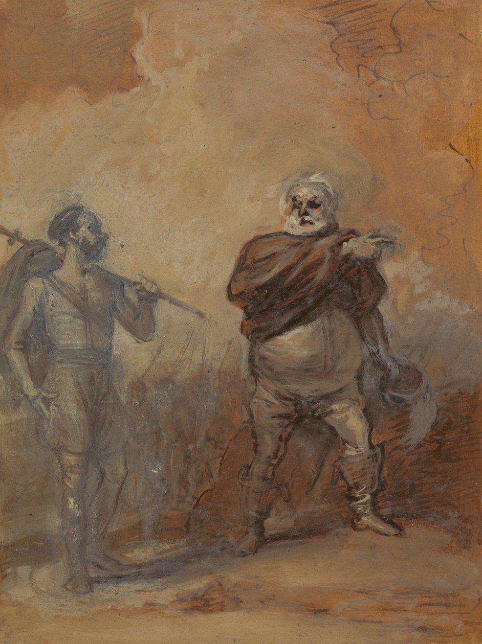 Falstaff opastamassa Bardolphia tekijältä Robert Smirke