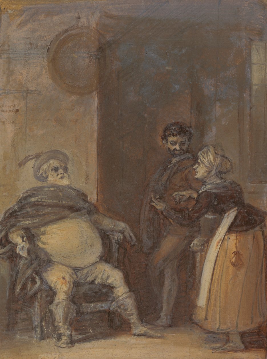Falstaff Mistress Quicklyn ja Bardolphin kanssa tekijältä Robert Smirke