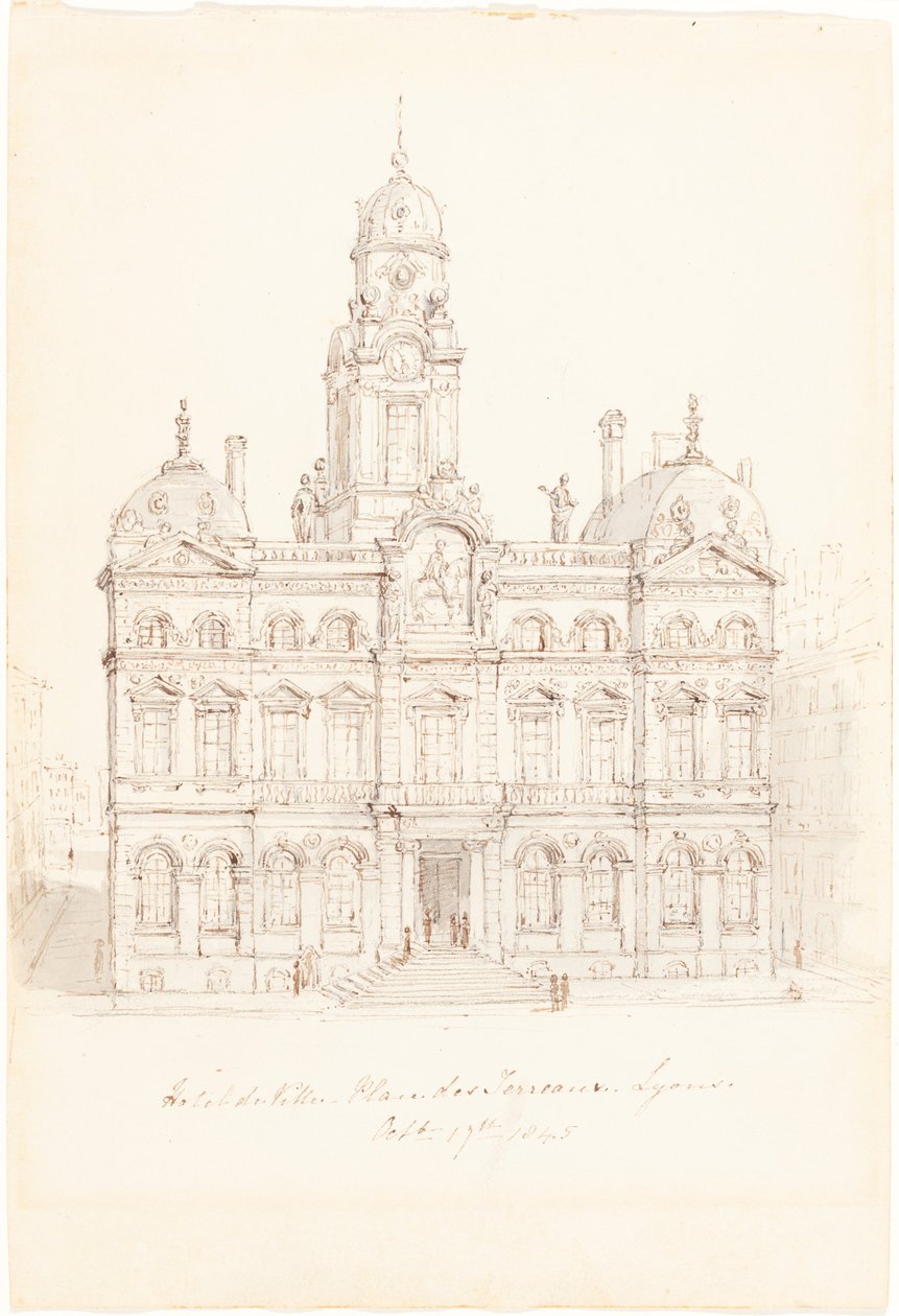 Kaupungintalo, Place des Terreaux, Lyons tekijältä Robert Smirke