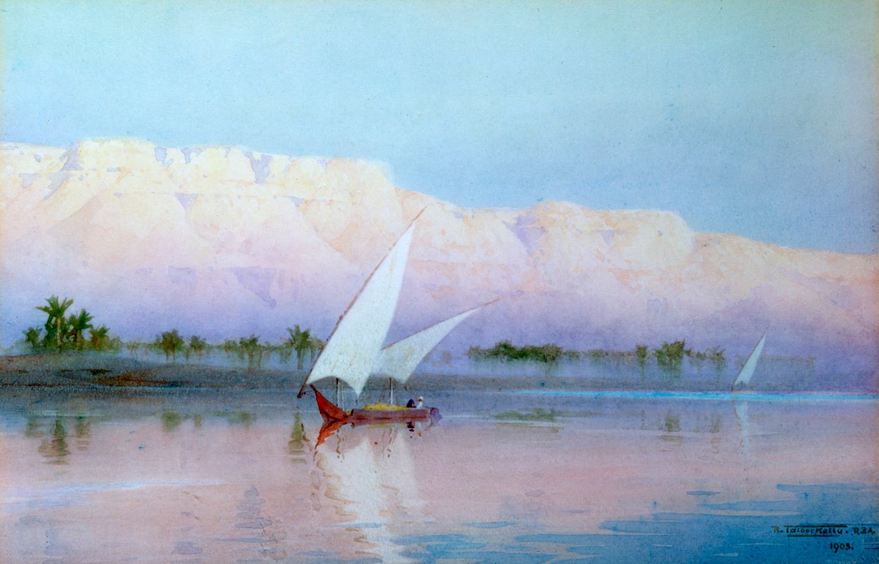 "Boat on the Niil", 1903 tekijältä Robert Talbot Kelly