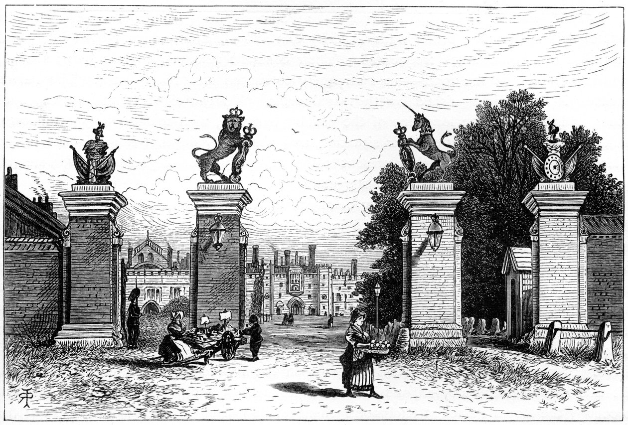 Hampton Courtin palatsin sisäänkäynti, 1880. tekijältä Robert Taylor Pritchett