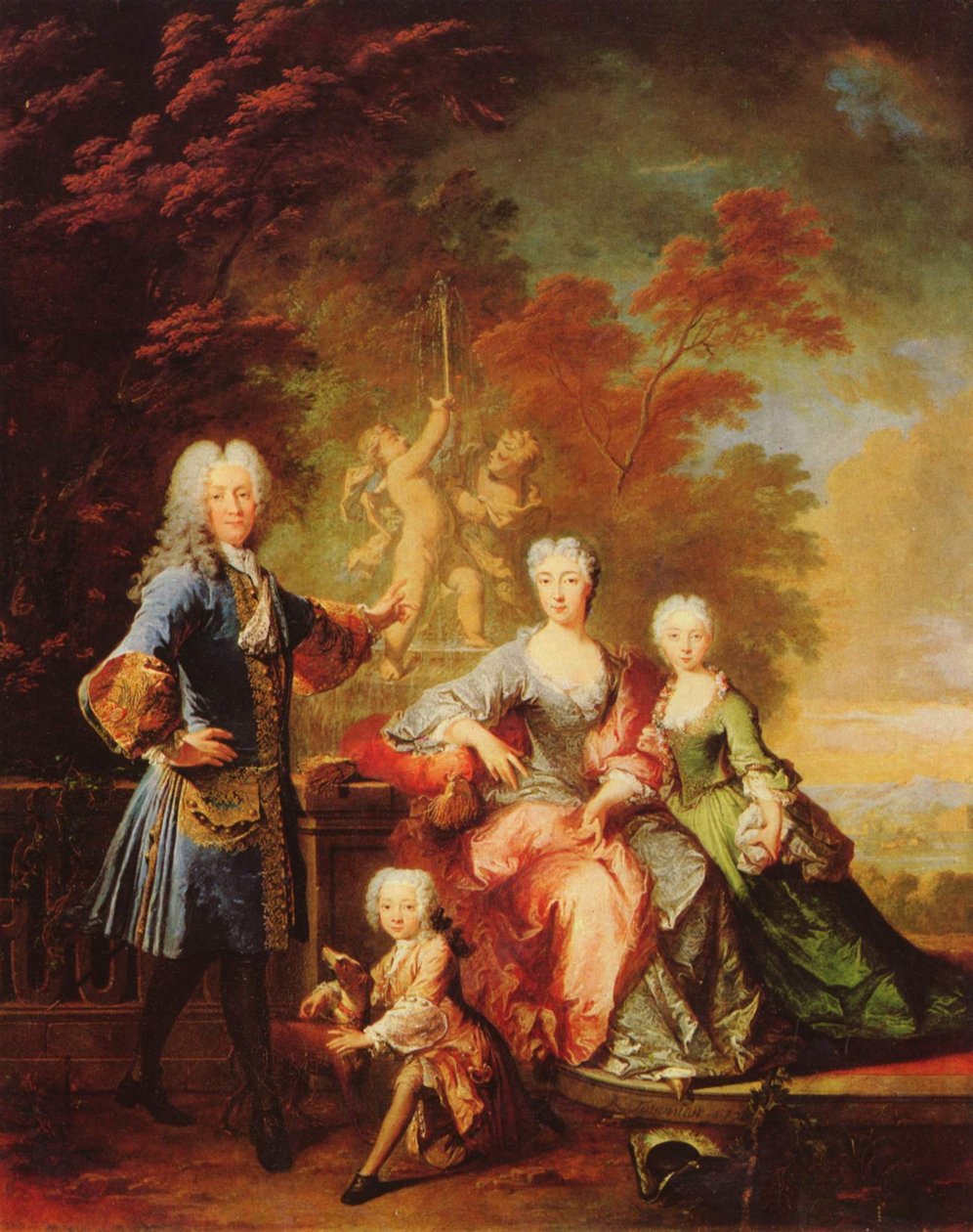 Saksa: Ferdinand Adolfin, kreivi von Plettenbergin ja hänen perheensä muotokuva Kreivi Ferdinand von Plettenbergin ja hänen perheensä muotokuva tekijältä Robert Tournieres