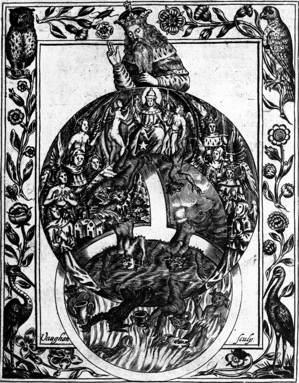 Kirkon hierarkia, Elias Ashmolen teoksesta Theatrum Chemicum Britannicum, 1652 tekijältä Robert Vaughan
