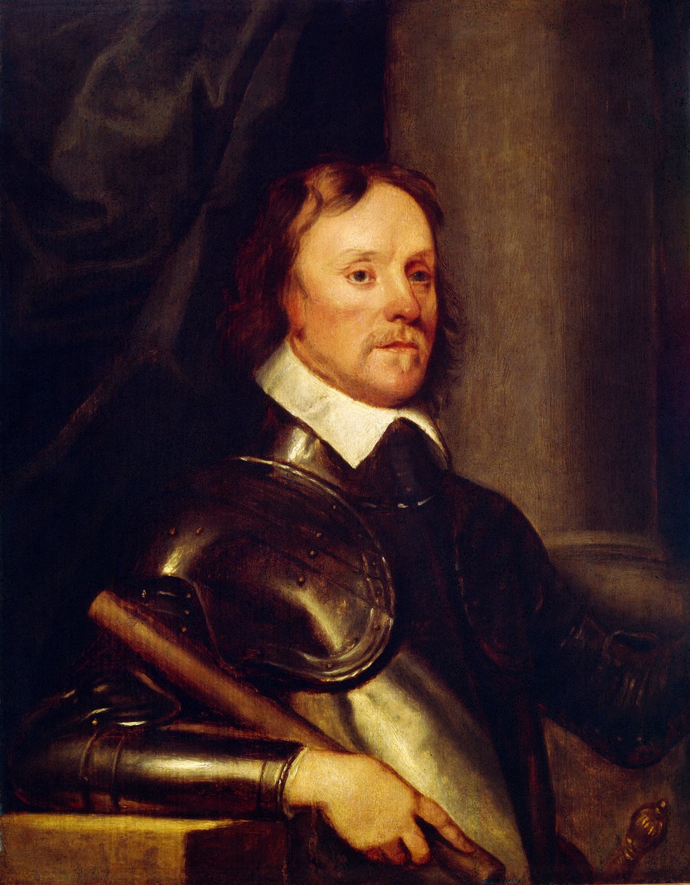 Oliver Cromwellin (1599-1658) muotokuva. Robert Walkerin (1599-1658) maalaus, öljy puulle tekijältä Robert Walker