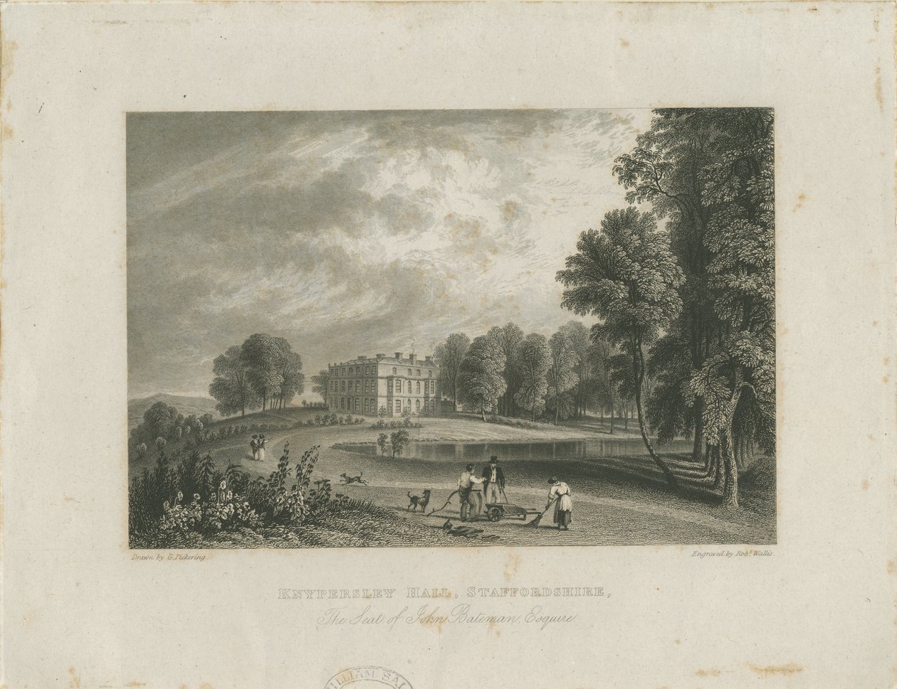 Biddulph - Knypersley Hall [uusi]: teräskaiverrus ja [?1800-luku] tekijältä Robert Wallis