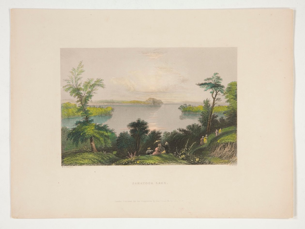 Saratoga Lake, kuvitus Nathaniel Parker Willisille tekijältä Robert Wallis