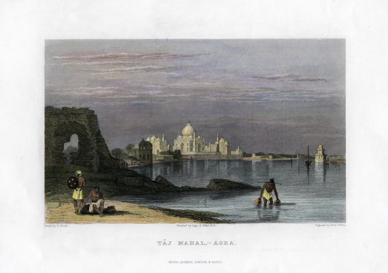 Taj Mahal, Agra, Intia, 1800-luku tekijältä Robert Wallis