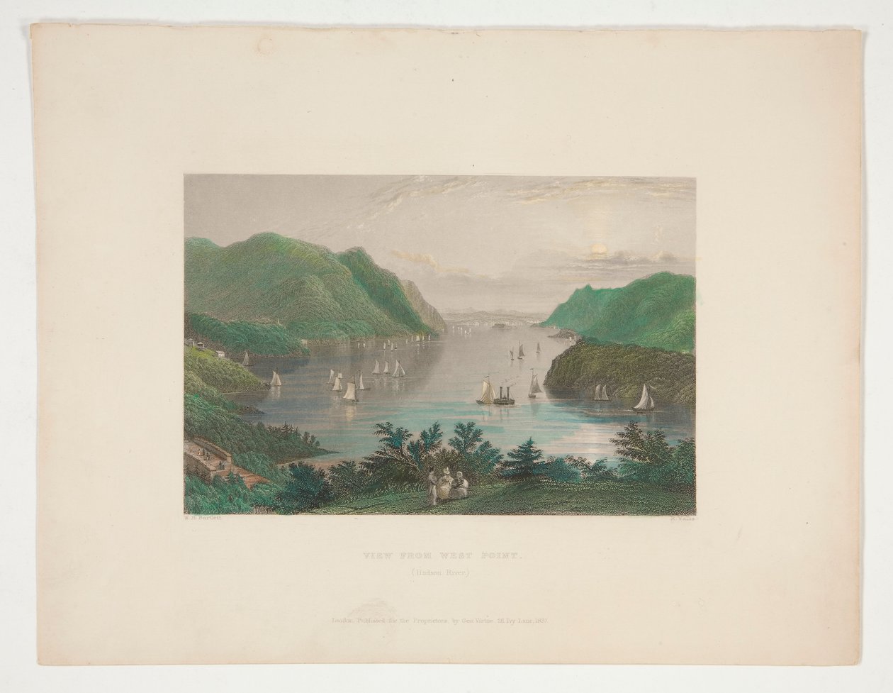 Näkymä West Pointista (Hudson River), kuva Nathaniel Parker Willisille tekijältä Robert Wallis