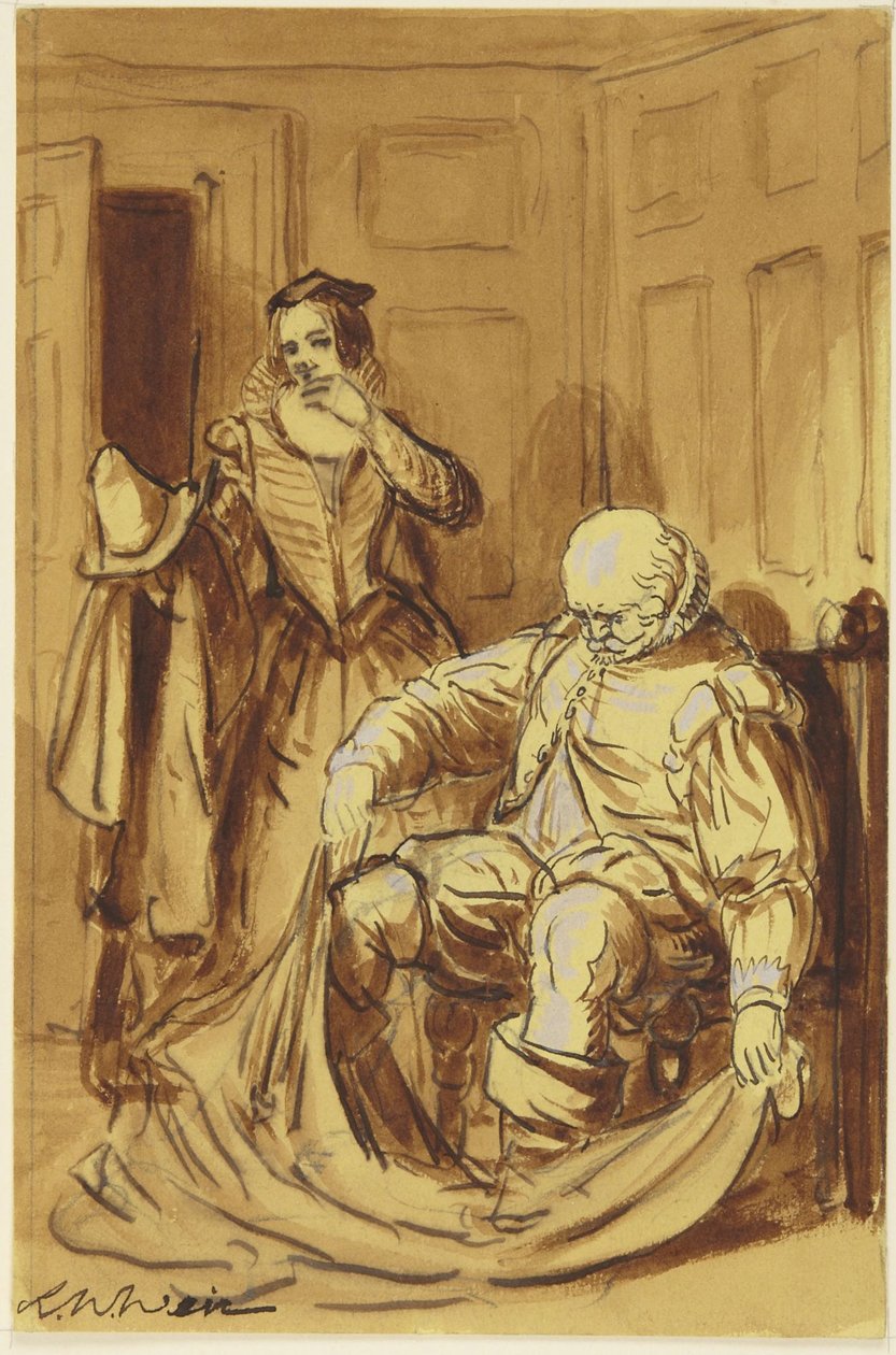 Falstaff und Frau Ford (Szene aus Die lustigen Weiber von Windsor, 4.2) tekijältä Robert Walter Weir