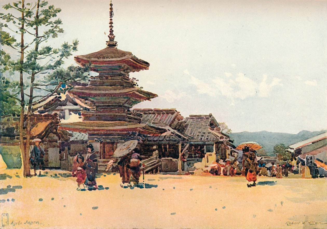 Yasaka Pagoda, Kioto, Japani, 1909 tekijältä Robert Weir Allan
