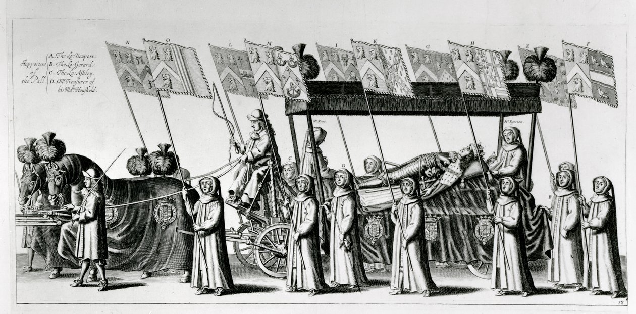 Albemarlen ensimmäisen herttuan George Monckin valtion hautajaiset 1671 tekijältä Robert White