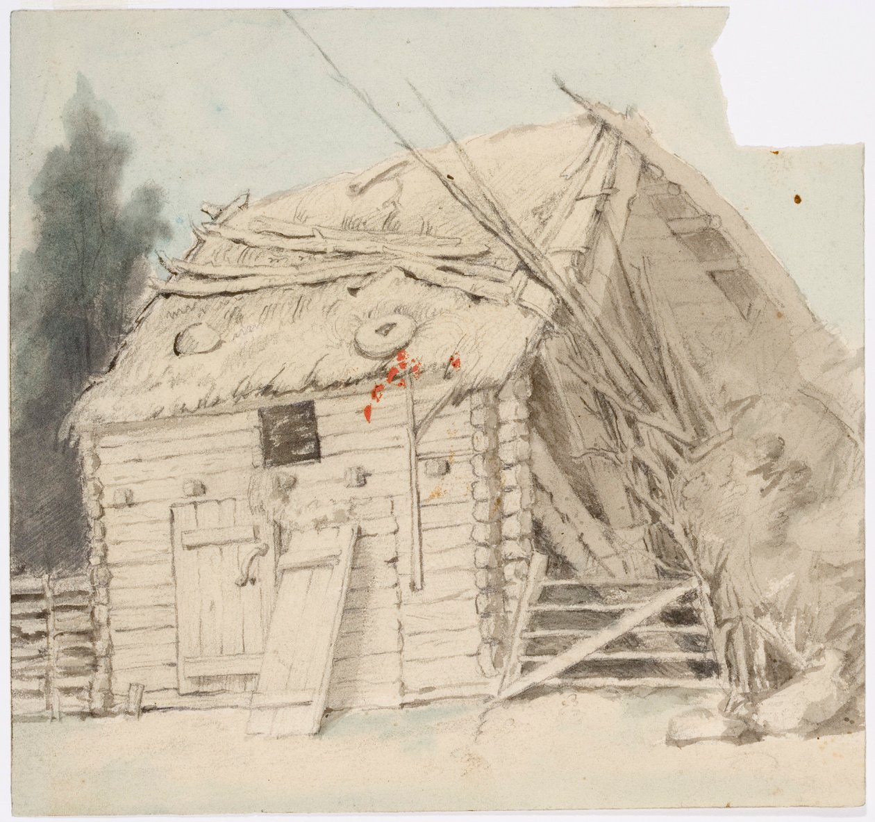 Olkikattoinen rakennus tekijältä Robert Wilhelm Ekman