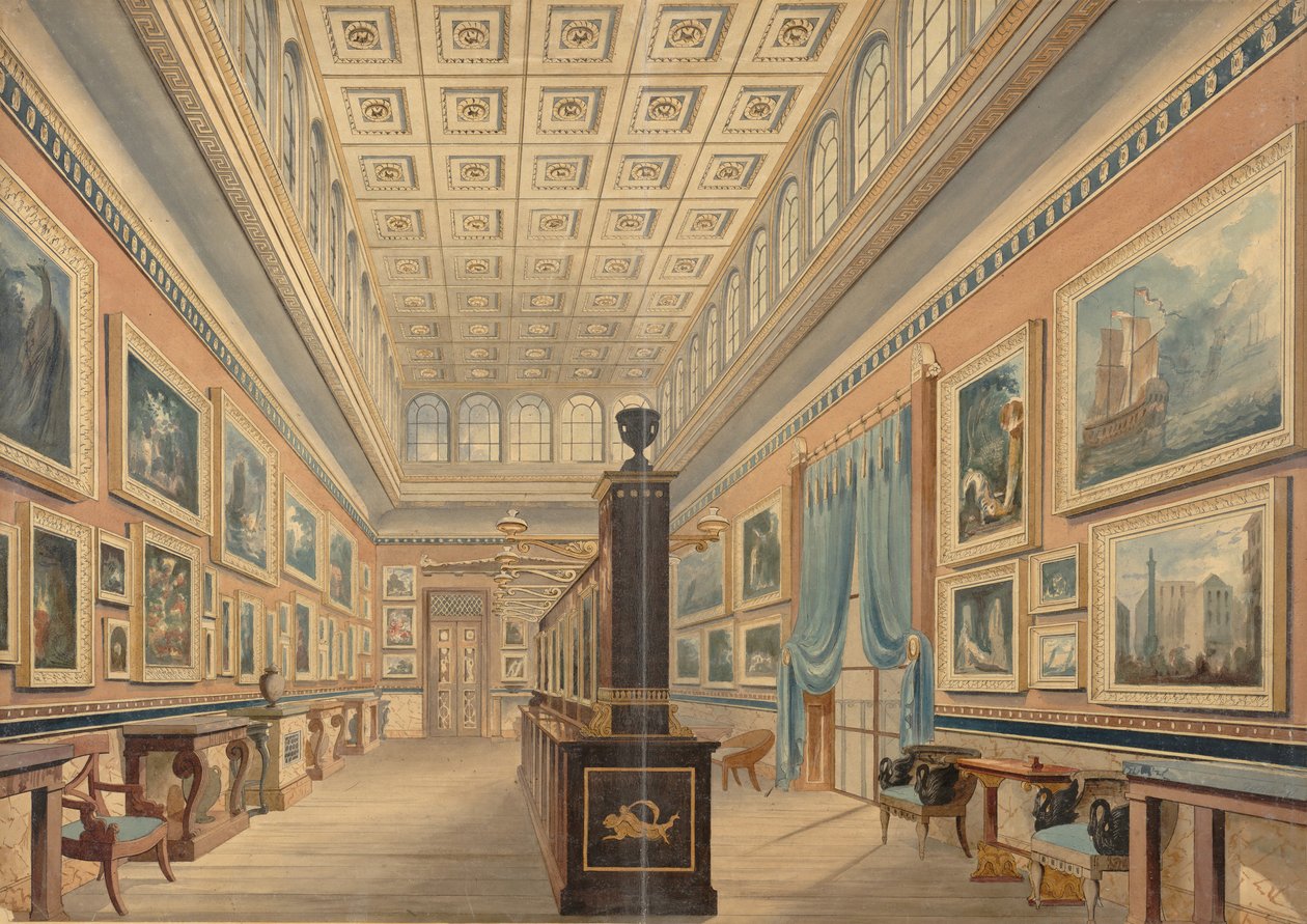 Flanderin kuvagalleria, Thomas Hopen kartano, Duchess Street, Portland Place, 1830-51. tekijältä Robert William Billings