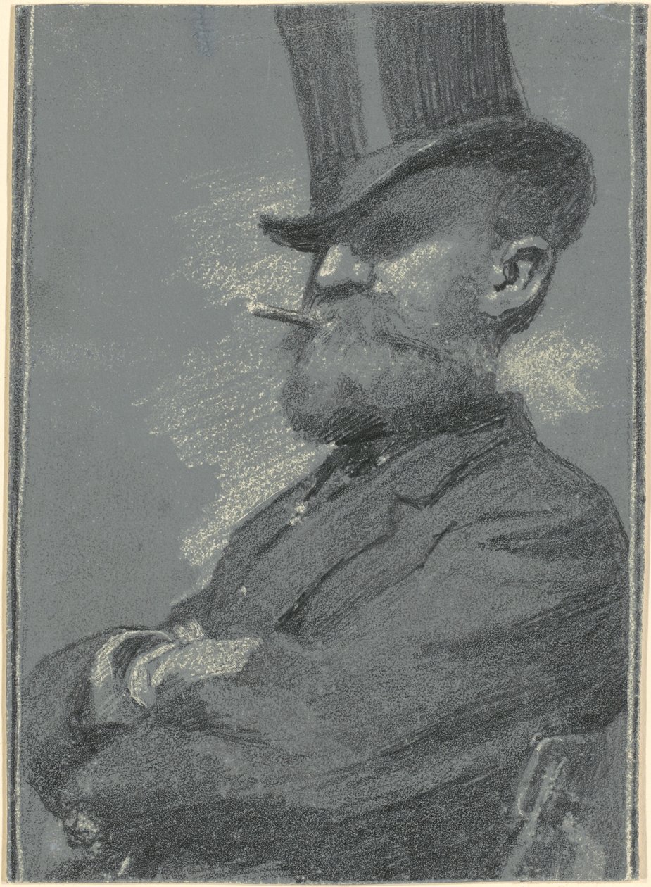 Mies silinterissä, polttaa sikaria tekijältä Robert William Vonnoh