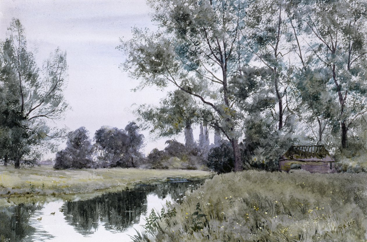 Lesser Stourin varrella, Itä-Kent (akvarelli) tekijältä Robert Winchester Fraser