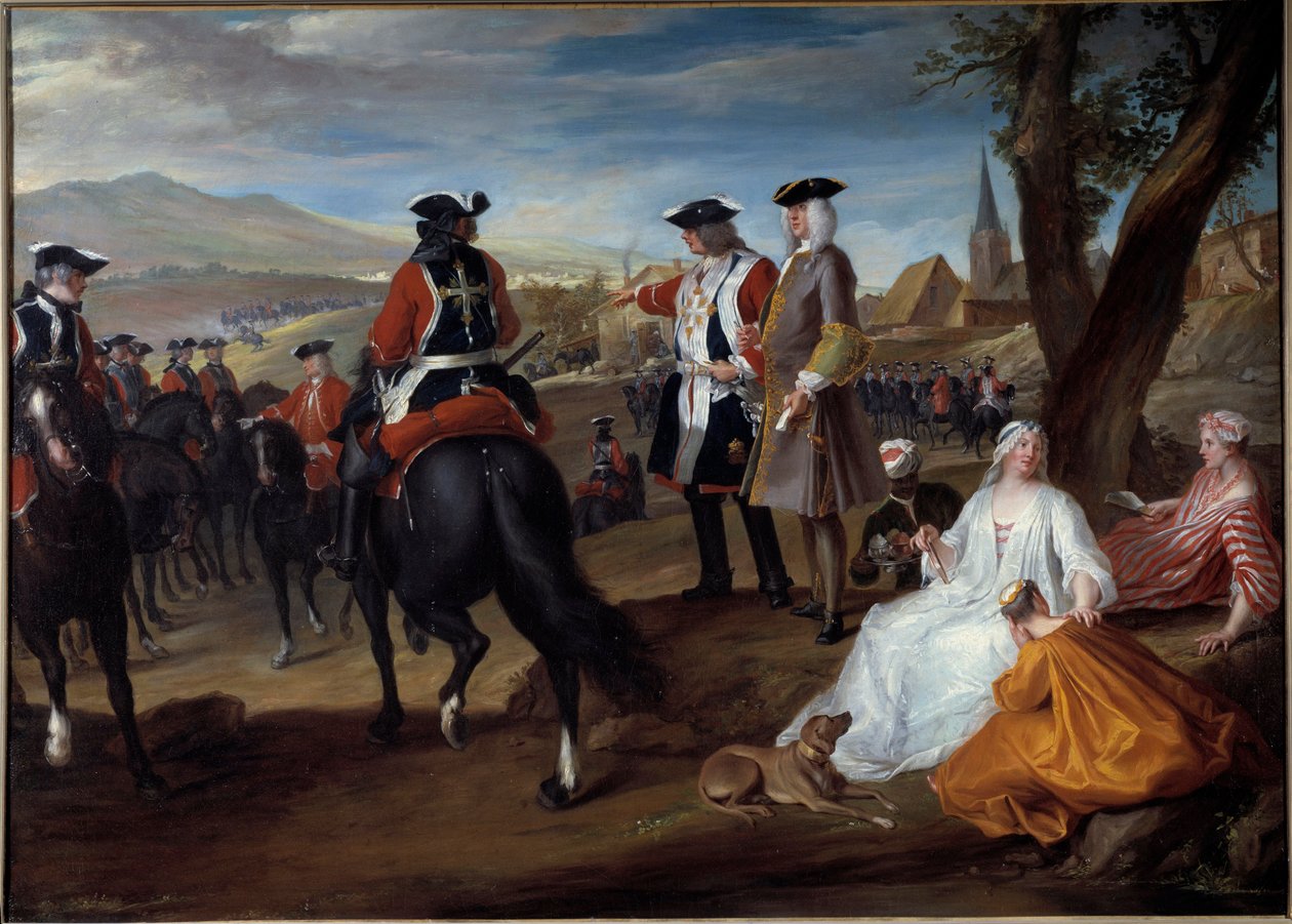Katsaus mustista muskettisotureista Sablonsin tasangolla Robert Paul Poncen maalaus dit Robert de Seri (1686-1733) 1729 su. 1,06x1,47 m tekijältä Robert de Sery