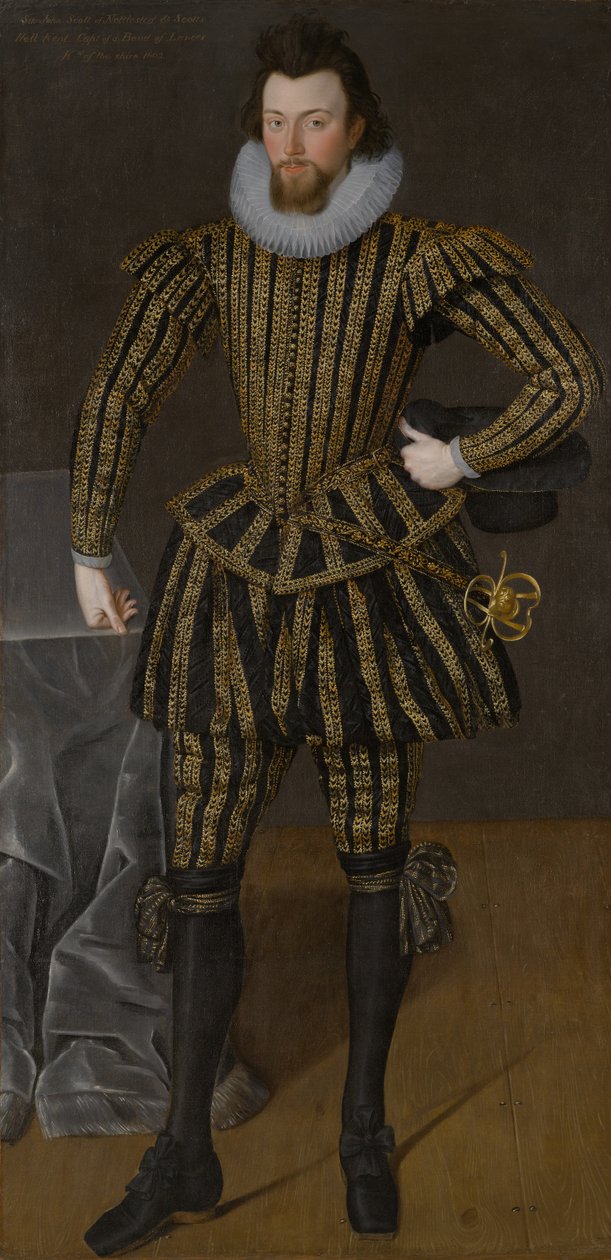 Miehen muotokuva, luultavasti Sir John Scott (1564-1616), noin 1600-1605 (öljy kankaalle) tekijältä Robert the Elder Peake