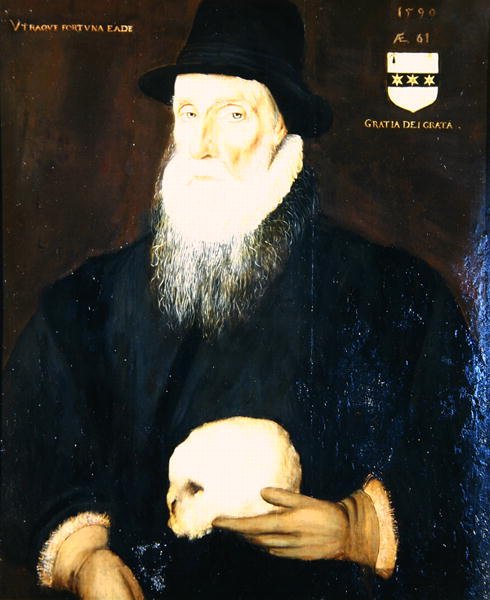 Sir Edward Grimston (1529-1610) vanhana miehenä (öljy kankaalle) tekijältä Robert the Elder Peake