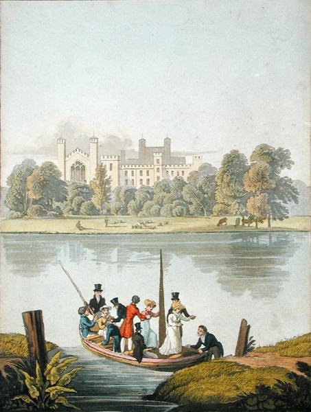 Eton College ja lautta Thamesin yli, teoksesta "The Naturama, or, Nature