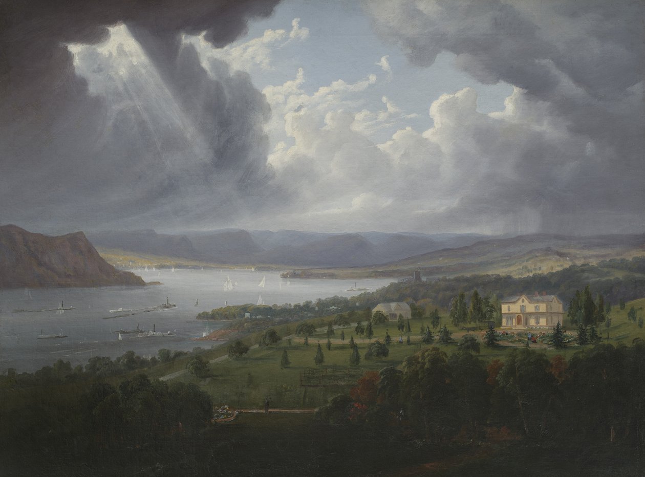 Näkymä Hudson-joelle Tarrytown Heightsista tekijältä Robert the Younger Havell