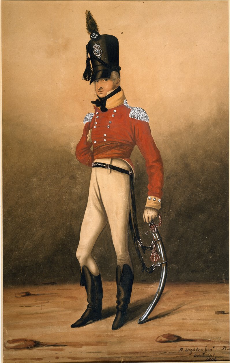 Kapteeni Henry Proctor, 82. rykmentti jalka, Walesin prinssin vapaaehtoiset, 1806 tekijältä Robert the younger Dighton