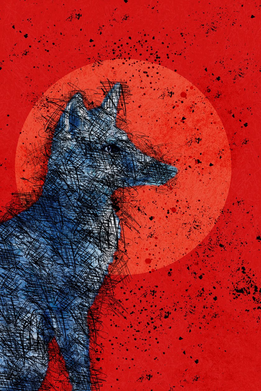 Blood Moon Fox, 2022 (digitaalinen) tekijältä Roberta Murray