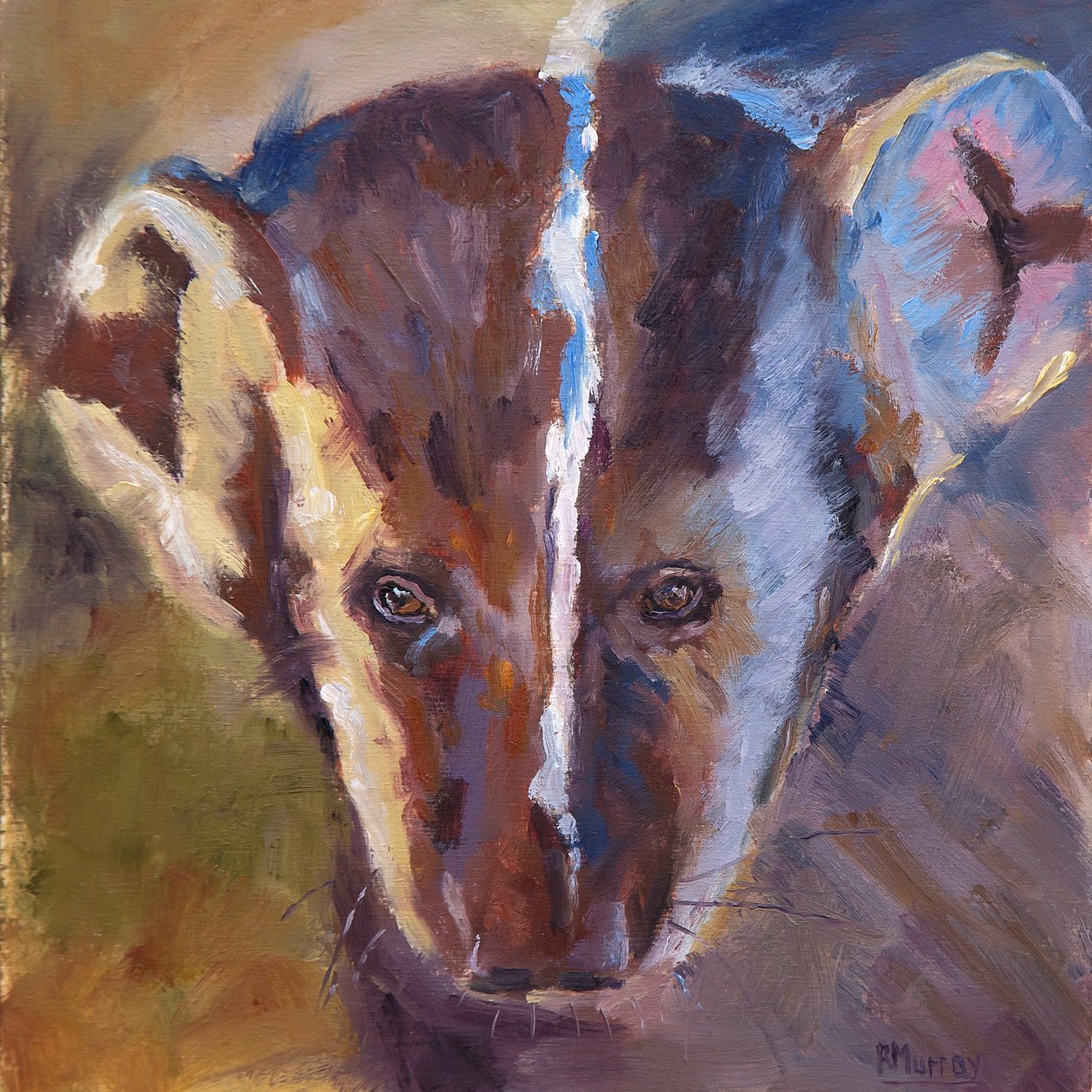 Feisty Friend, 2019 (öljy paneelille) tekijältä Roberta Murray