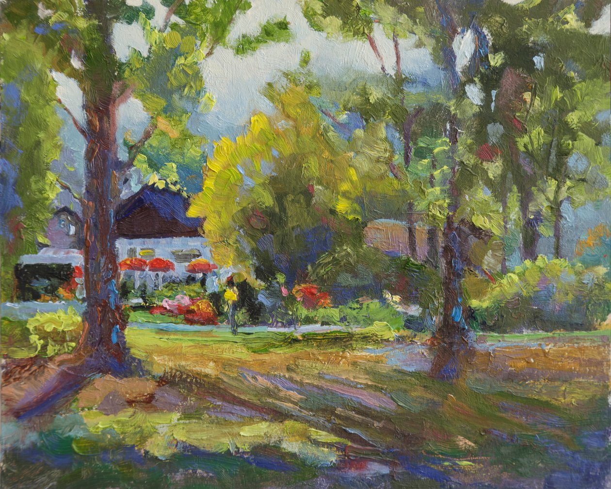Stanley Park, 2023 (öljy paneelille) tekijältä Roberta Murray