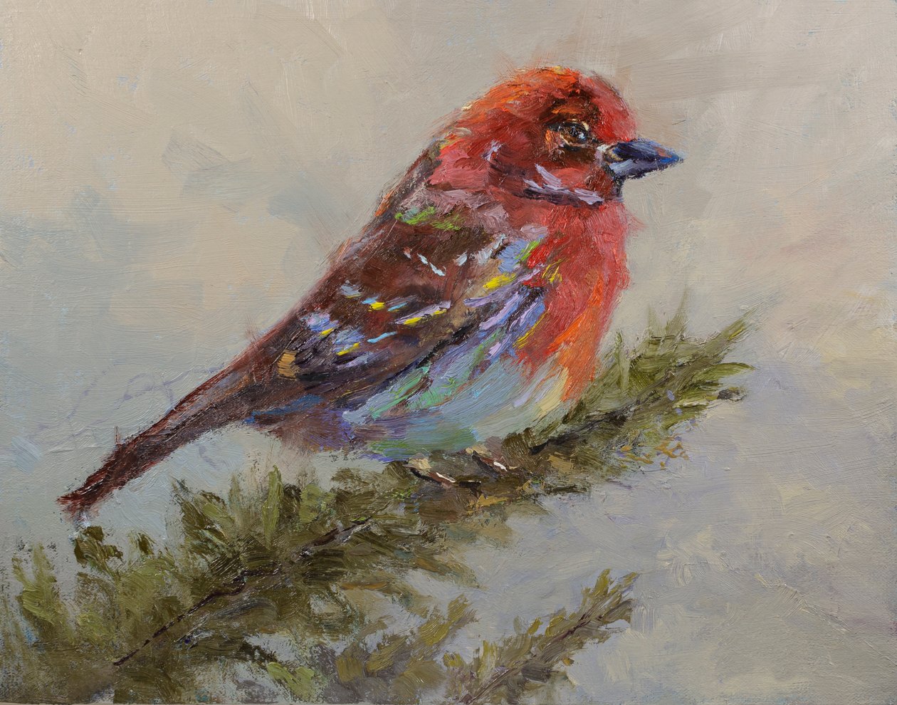 That Bird Of Song, 2023 (öljy paneelille) tekijältä Roberta Murray