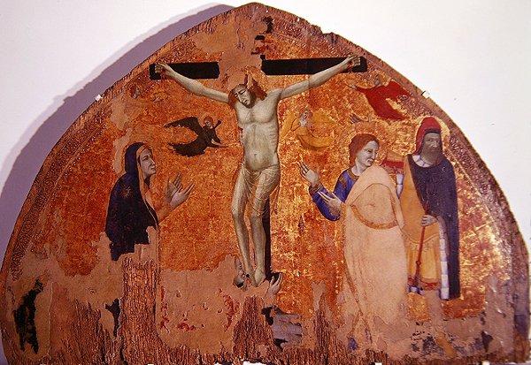 Ristiinnaulitseminen (tempera paneelissa) tekijältä Roberto d Oderisi