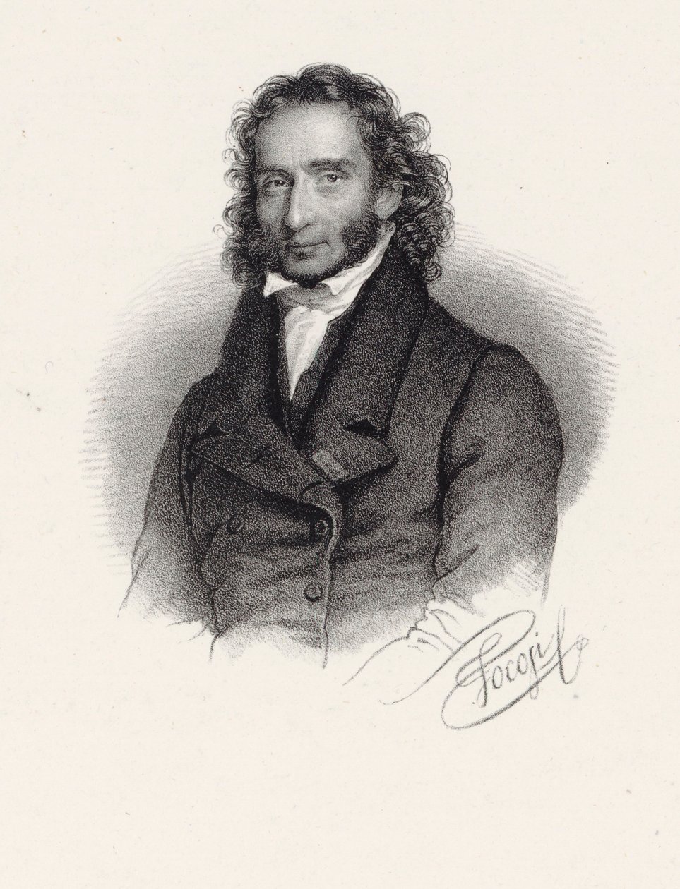 Niccolò Paganinin muotokuva 1782-1840, 1830. tekijältä Roberto Focosi