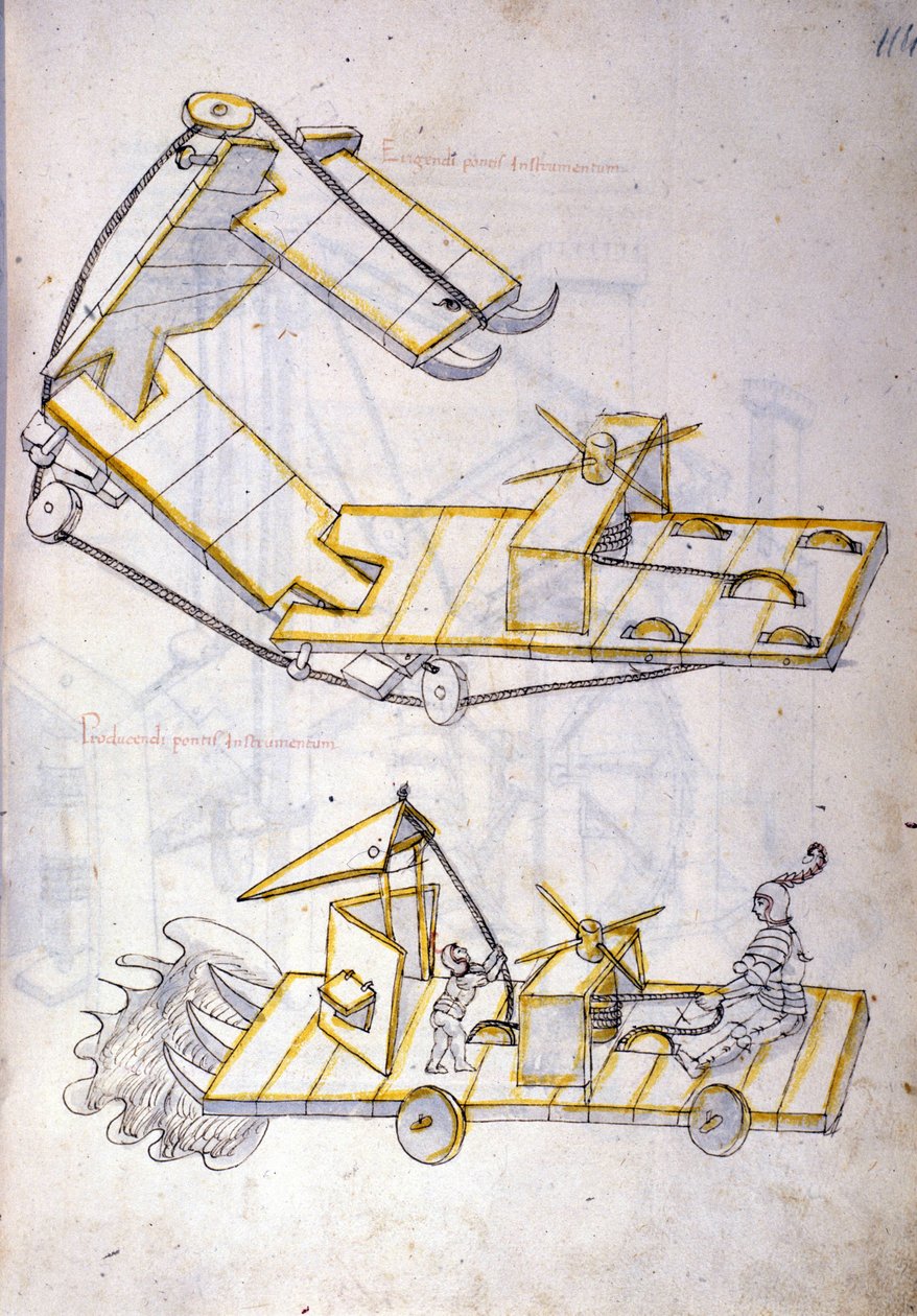 Sotataide: tutkimus sotakoneista, kuvitus insinööri Roberto Valturion (1405-1483?) De re Militarin teoksesta tekijältä Roberto Valturio
