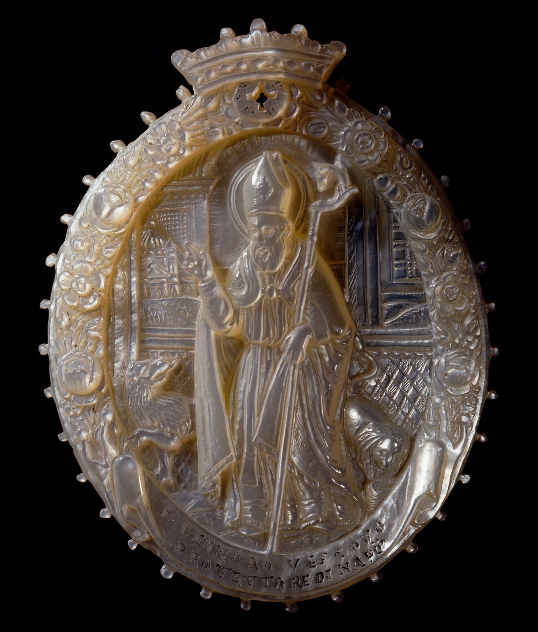 Cameo kirkkoherran San Gennaron helmiäisessä tekijältä Roc Salomon