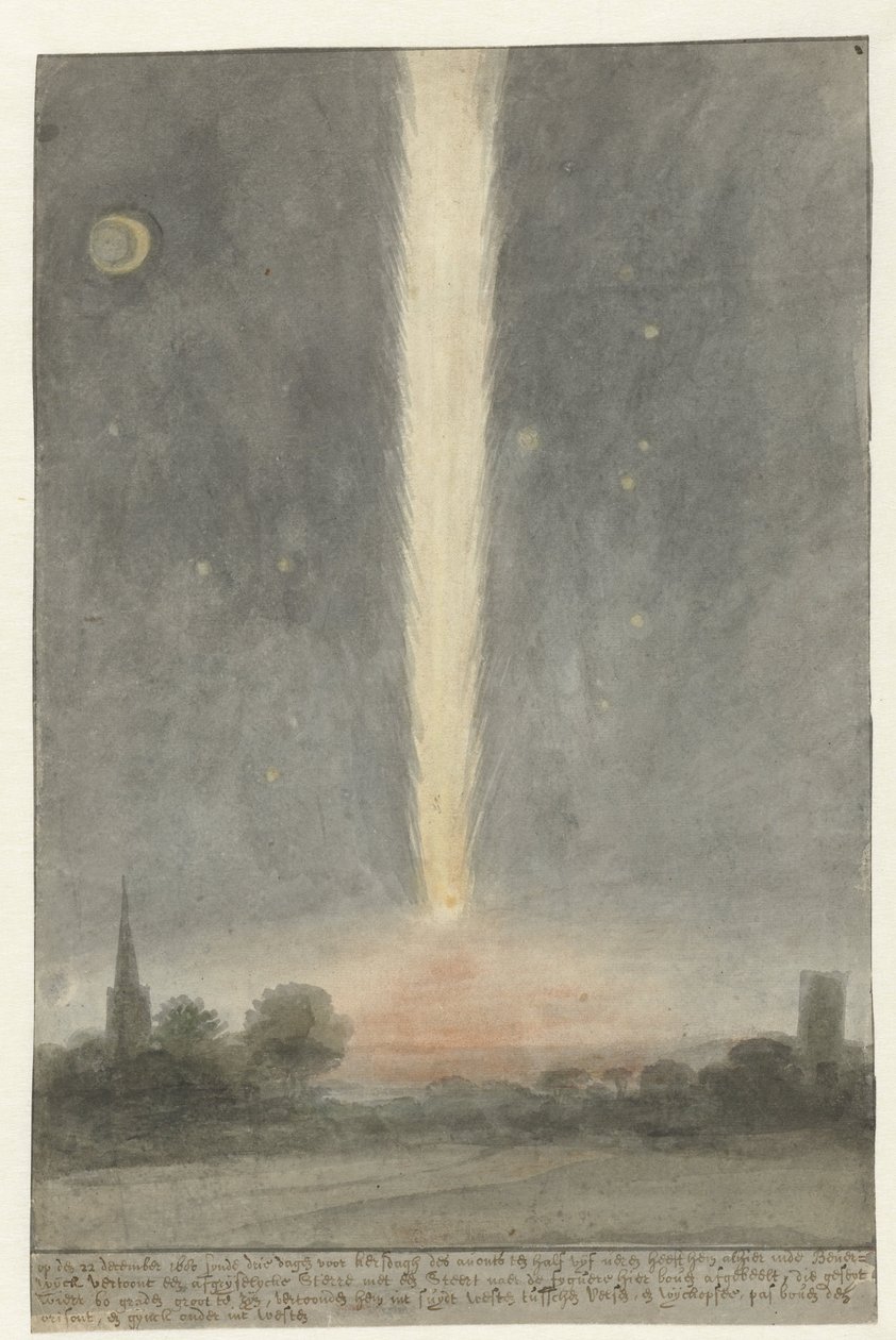 Estrella de la cua sobre Beverwijk, acabat de 1680 tekijältä Rochus van Veen (attributed to)