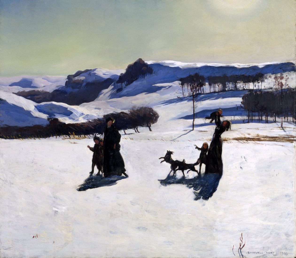 Lumikentät (talvi Berkshiresissä) tekijältä Rockwell Kent
